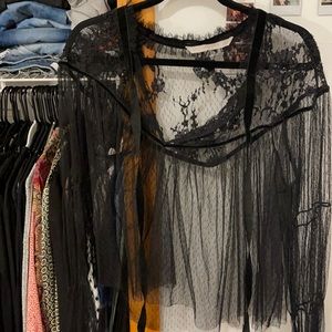 Zara black beaded top